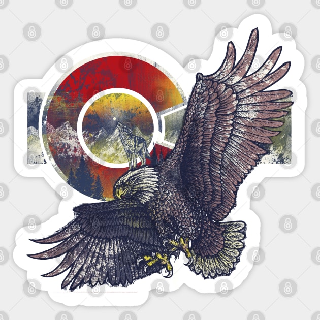 eagle colorado Sticker by inkzella